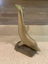 Brass Dolphin Bookend, Home Library, Shelf Decor, Vtg Mid Century, Made in Korea picture
