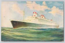 Postcard Steamship Ship SS Conte Di Savoia Italian Ocean Liner Vintage picture
