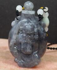 Certified 100% Natural A Jade jadeite Display Zhong Kui God Snuff Bottle 423637  picture