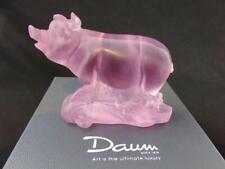 RARE Daum France Frosted Pink Pig Glass Figurine/Sculpture 3