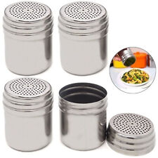 4 Large Salt Pepper Shakers Stainless Steel Spice Seasoning Container Metal 10oz picture