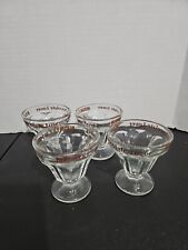 Set of 4 Vintage Hershey's Chocolate Lovers Mini Glass Ice Cream Sundae Dishes picture