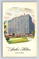 Hartford CT-Connecticut, Statler Hilton, Advertising, Antique Vintage Postcard picture