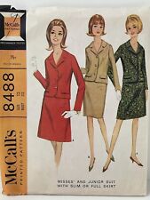 Vintage McCalls Pattern 8488 Single Brested Jacket Skirt Suit 60's Cut Sz 12 picture