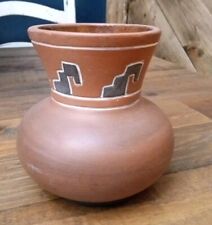 Handmade Mexican Pottery Vase Al Mando De Mexico picture