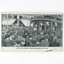 Philadelphia Trolley Riot Mob Postcard c1910 General Strike Shunk Street B2135 picture