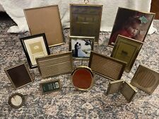 Vtg Mixed Lot 14 Picture Frames Brass Gold Tone Easel Bifold 8x10 5x7 + Lot 2 picture