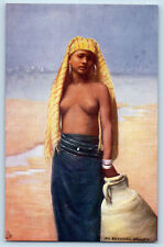 Egypt Postcard An Egyptian Beauty Half Naked c1910 Antique Oilette Tuck Art picture