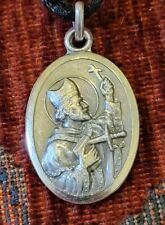 St. Boniface Vintage & New Sterling Medal Italy Patron of Brewers Tailors  picture
