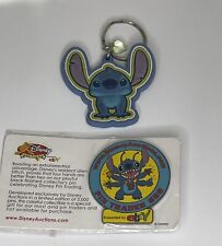 Vtg Stitch 2 pc NOS 2002 DISNEY Pin Alien Ebay Auctions LE 5000 PLUS keychain picture