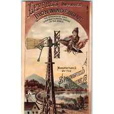 1880s Trade Card Leffel's Improved Iron Wind Engine Springfield Machine Co SF2 picture