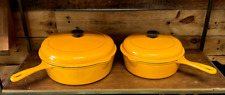 RARE Le Creuset Yellow Cast Iron Pans #23 (9