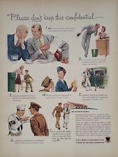 1942 Ethyl Gasoline Fortune WW2 Print Ad Q3 ARMY NAVY WAC Tetraethyl Cartoon picture