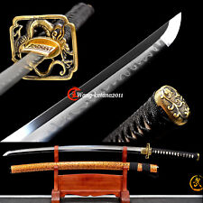 Fine-polished Clay Tempered T10 Katana Japanese Samurai Sharp Sword Real Hamon picture