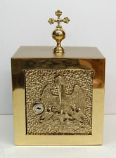 + Small Chapel Size Brass Church Tabernacle, 2 Keys, Pelican (#408) Chalice co + picture