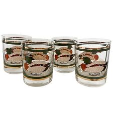 Vintage Libby Mallard Duck Georges Briard Bar Whiskey Lowball Glasses Set Of 4 picture