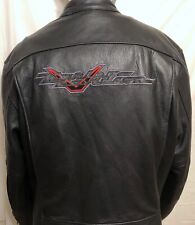 Harley Davidson V Leather Lined Shoulder Elbow Pads Riding Jacket Sz XL Biker  picture