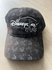 Disneyland Paris Baseball Cap Eiffel Tower Euro Mickey Mouse Used Black Parks picture