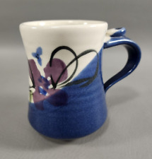 Signed Kent Follette Studio Art Pottery Coffee/Tea Mug (Blue Lavender Abstract) picture