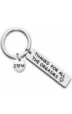 1pc 'Thanks For All the Orgasms' Keyring Stainless Steel Sexy Couple Gift picture