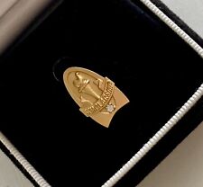 Jostens Scholarship 10k Yellow Gold Filled Diamond Lapel Pin New In Box 1/10GF picture