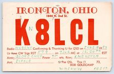 K8LCL Bob Goldcamp: Ironton OH Lawrence County QSL Ham Radio Card 1959 picture