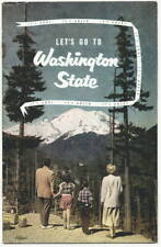 vintage 1951 Travel booklet LET'S GO TO WASHINGTON STATE; 32 pages, w Center Map picture