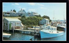 Martha's Vineyard Menemsha MA Creek Harbor Yacht Club Vtg Postcard B54 picture