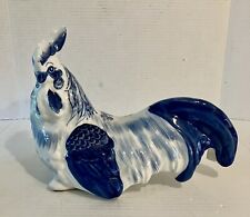 Vintage Ceramic Blue & White Rooster Great Condition picture