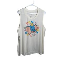 Disney Parks Dumbo Tank Top Adult XL Yellow White Don't Just Fly. Soar Top picture