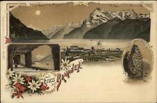 Gruss Aus Brunnen Switzerland c1900 Postcard picture