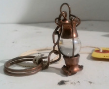 VINTAGE Miniature Railroad Tiny LANTERN KEY CHAIN Great Find METAL GLASS Clear picture