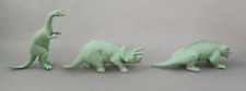 Marx Small Dinosaurs 1950s Green Plastic Prehistoric Playset Vintage Lot of 3 picture