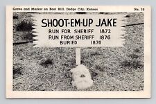 Postcard Boot Hill Jake Grave Dodge City Kansas, Vintage Chrome N19 picture