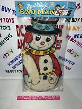 Vintage Christmas Decoration Sparkling Snowman Sealed 60s 70s 28