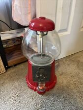 1985 Vintage Gumball Machine Red Carousel Division Glass Top Metal Base picture