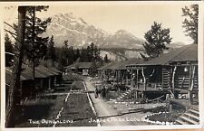 RPPC Jasper Park Lodge Bungalows Alberta Canada Real Photo Postcard c1930 picture
