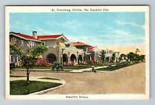 St Petersburg FL-Florida Sunshine City Beautiful Homes Gardens Vintage Postcard picture