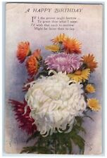 1920 A Happy Birthday Flower Design London Posted Oilette Tuck Art Postcard picture