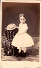 Cute Little Girl with Hat, High Top Shoes, 1862, CDV Photo, #1950 picture