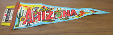 Arizona Felt Pennant with Tag Apache Devil Dancer Jerome Ghost Town Impko 1960s  picture