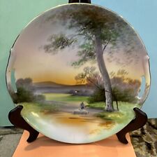 Rare Sized Noritake 8 3/4 “ Hand Painted Hanging Plate ca 1910 picture