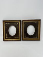 Lot Of 2 VTG Ornate Victorian Style Oval Picture Frames - Some Flaws See Pics picture