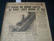 1934 SEPT 9 PHILADELPHIA RECORD NEWSPAPER - 171 PERISH ON MORRO CASTLE - NT 7249 picture