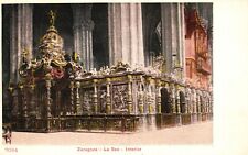 Vintage Postcard 1900's Zaragoza La Seo Cathedral Interior Spain picture