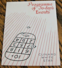 CUNARD WHITE STAR LINE  July 31, 1935 Programme of Events picture