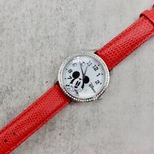 Disney Watch Mickey Mouse Rhinestone Bezel Large Easy Read Dial NEW BATTERY picture
