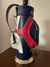 Vintage 1970's Golf Bag Table Lamp Red White Blue Dura-Bag-Unique Gift Golf Dad picture