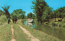 Canal Fulton OH Ohio, Mule Drawn Passenger Ferry Canal Boat, Vintage Postcard picture
