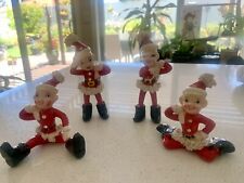Vintage Quartet (4 Pieces) KREISS Santa’s Helpers / Elf Figurines picture